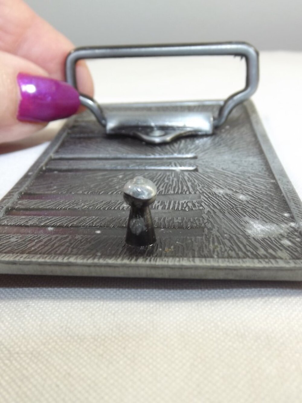 Metal Eye Chart Belt Buckle - Black Lettering on Silver - Picture 4 of 5